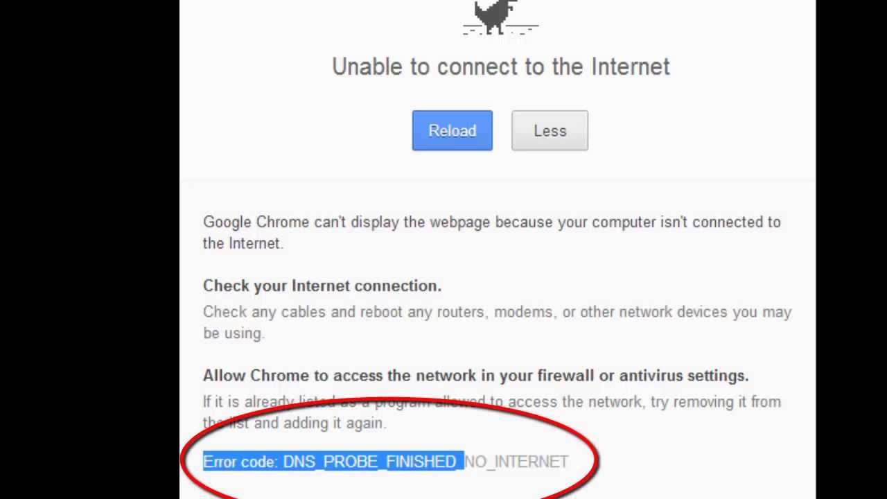 Unable to connect to internet chrome